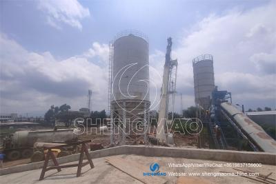Китай Large cement powder storage bins cement silo with level indicator and screw conveyor on sale продается