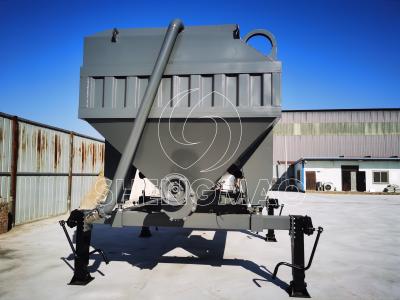 China Portable Horizontal Cement Silo, 20T-2000T, Top & Bottom Screw Conveyors, No Foundation Needed for sale