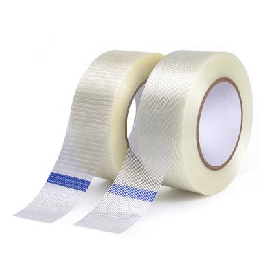 China Heavy Duty Waterproof Clear Filament Strapping Tape For Repairs Shipping Packing for sale