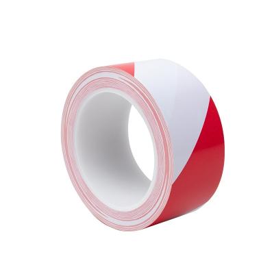 China Cinta amonestadora roja blanca plana del PVC para los emplazamientos de la obra de marcado en venta