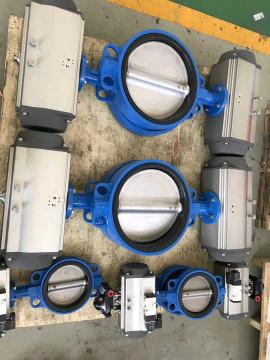 China Rack and Pinion Aluminum Pneumatic Rotary Actuator Control Butterfly Valves for sale