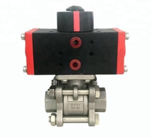 China DN15 Stainless Steel 304 Pneumatic Actuator 3pc Ball Valve AT32.40 small actuator for sale