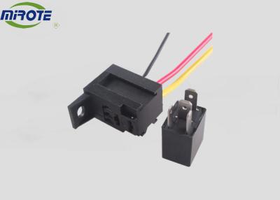 China Universal Black Automotive Relay Socket For Wire Pump Light  Horn 4P 12V 30 Amp automotive relay pcb socket for sale