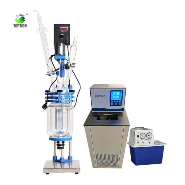 Quality Double Layer Glass Microbial Reactor Jacketed Glass Reactor 1L 5L 10L 30L 100L for sale