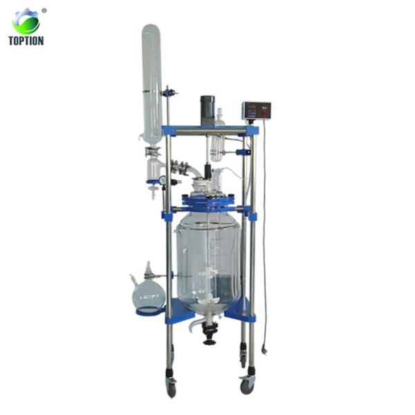 Quality High Borosilicate Glass 3.3 100l Glass Reactor  5L 10L 30L Chemglass Jacketed Reactor for sale