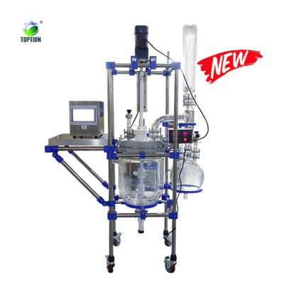 China Lab Ultrasonic Microwave Collaborative Jacketed Reactor Vessel Jacketed Glass Reactor for sale