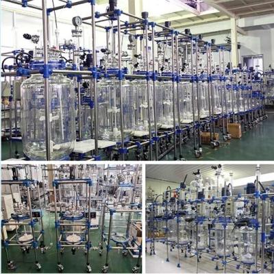 China 1L-250L Jacketed Glass Reactor / Glass Reaction Equipment for sale