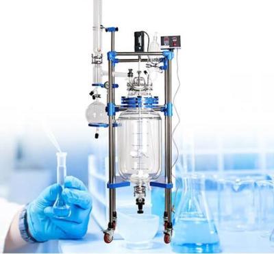 China Borosilicate 3.3 Glass Chemical Reactor Vessel Corrosion Resistance 50 L Glass Reactor for sale