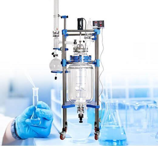 Quality Borosilicate 3.3 Glass Chemical Reactor Vessel Corrosion Resistance 50 L Glass Reactor for sale