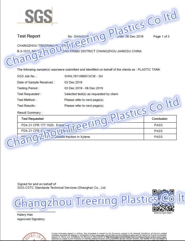 SGS-FDA Report - Changzhou Treering Plastics CO., ltd