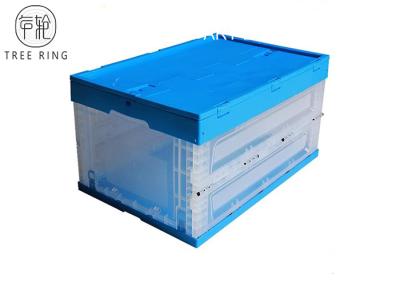 China Distribution Clear Nestable Plastic Storage Containers With Attached Lid 65 Liter for sale