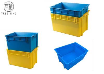 China Aquaculture Collapsible Plastic Crate ，Plastic Fish Bins With Solid Base And Sides for sale
