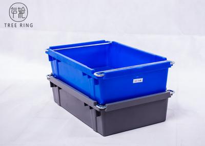 China Handheld Collapsible Plastic Crate With Swing Bar，Versa Large Plastic Storage Crates for sale