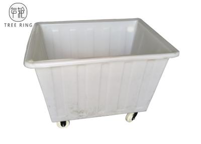 China 450kg Load Poly Box Truck , Plastic Laundry Bin On Wheels For Dyeing Industries 450 L for sale