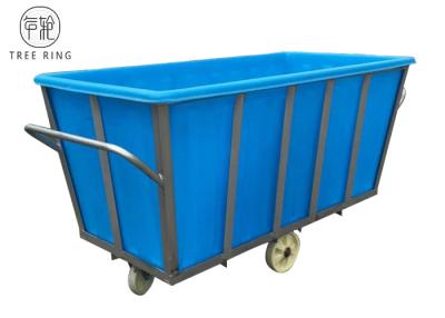 China Polyethylene Linen Industrial Plastic Laundry Trolley Basket On Wheels 2100 * 1080 * H880 Mm K1300L for sale