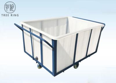 China White 1000kg Rotational Poly Box Truck , Heavy Duty Wheelie Poly Laundry Carts for sale