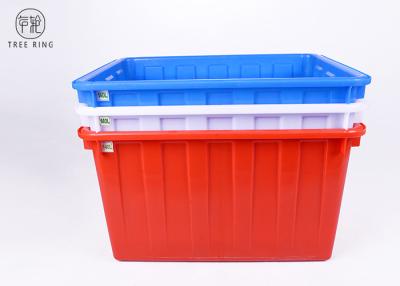 Chine Baquets en plastique de empilement industriels bleus/rouges de tonneaux en plastique du textile W140, grands à vendre