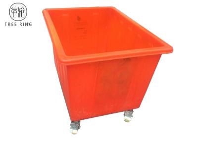 China 100 Gallon Mobile Plastic Laundry Bins With Four Wheels K400 Roto Molded With 400kg Capacity for sale