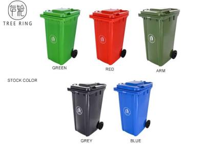 China Sturdy Refuse Green 240ltr Plastic Rubbish Bins With Two Rubber Wheels HDPE for sale
