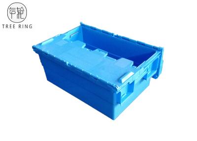 China 600 * 400 * 260 Mm Euro Stacking Containers , Plastic Nesting Crates With Attached Lids for sale