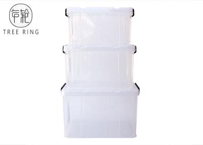 China Clear / Transparent Collapsible Plastic Crate Lightweight 45l For Office for sale