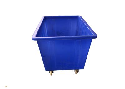 China Materials Handling Linen 450L Poly Box Truck Rectangular Tapered Tub Trolleys for sale
