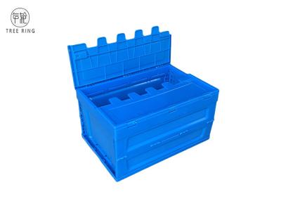 China Turnover Collapsible Plastic Crate Foldable Moving Plastic Storage Crate With Lid for sale