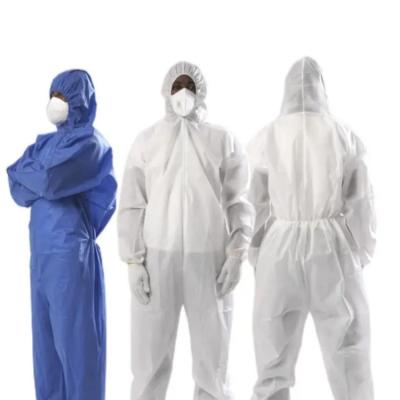 China 2XL 3XL Disposable Protective Coverall 45gsm SMS PPE Coverall Kit With Hood for sale