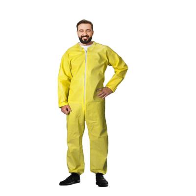 China Type 3 Yellow Disposable Protective Coverall 6XL Chemical Protective Ppe Suit Disposable for sale