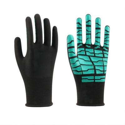 China L XL XXL Polyester Rubber Dipped Gloves Latex Coated Gloves 13 Gauge for sale
