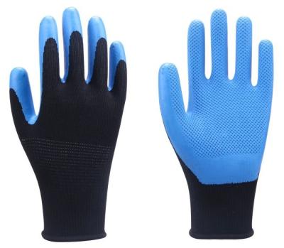 China Seamless Polyester Slip Resistant Gloves 10 Gauge Eco Latex Durable for sale