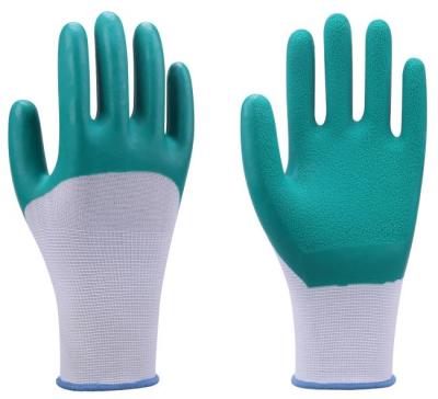 China Indicador resistente de los guantes 15 del resbalón de nylon revestido del nitrilo para almacenar en venta