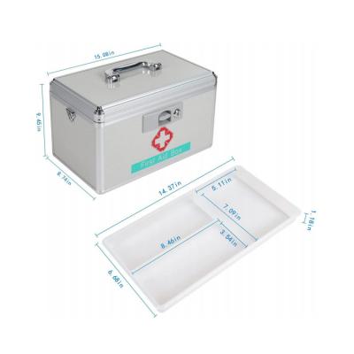 China 15in Child Aluminum Portable First Aid Box Medicine Case With Lock for sale