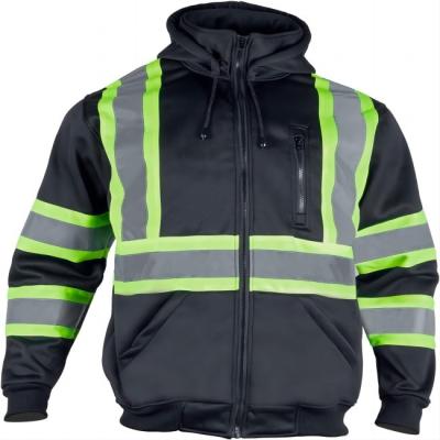 China 100% Polyester Safety Reflective Jacket Winter Reflective Workwear With Hoodies ANSI for sale