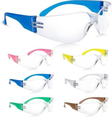 China Blue Polycarbonate UV Protection Eye Protection Safety Glasses Scratch Resistant UV 400 for sale