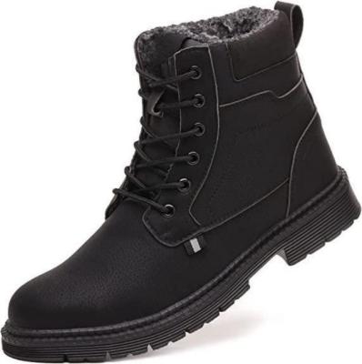 China Black EU38 Puncture Proof Cold Resistant Safety Boots Mens Steel Toe Winter Boots for sale