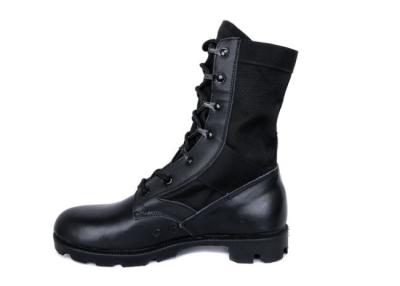 China EUR39-47 Black Genuine Leather Tactical Boots Waterproof Black Leather Combat Boots Womens for sale