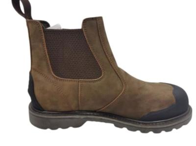 中国 保護装置の鋼鉄つま先の仕事を離れたゴム製出口のGoodyearの安全ブーツのクレイジー・ホースの革蹴り 販売のため