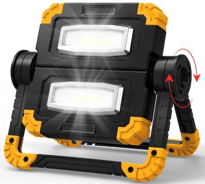 China Rechargeable Portable LED Work Light 2 COB 2000Lumens 360 Degree Rotation Foldable for sale