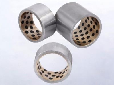 China Shock Resistant Cylindrical Bushing Steel Shell Cast Bronze Graphite Material for sale