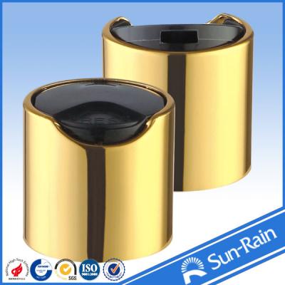 China 28/410 28/415 Shiny gold plastic bottle cap closure with aluminium collar for sale