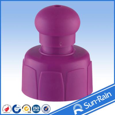 China 28 / 410 Purple push pull round plastic caps ,  sports bottle caps for sale