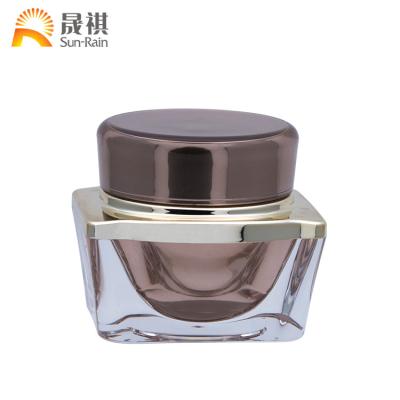 Cina Il cosmetico di plastica quadrato stona il chiaro contenitore cosmetico della bottiglia per la crema di fronte SR2351 in vendita