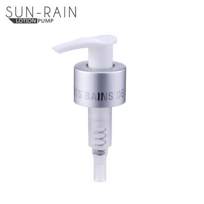 China PP Material Plastic Lotion Dispenser Pump Ribbed Smooth Aluminum 1.2cc SR-303 for sale