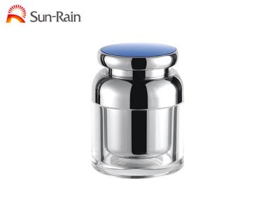 China Silver Transparent Plastic Cosmetic Jars , Small Plastic Jars With Lids 30ml 50ml SR2372 for sale