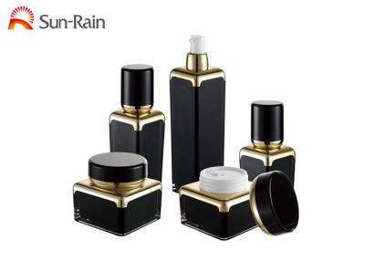 China Black Square Acrylic Jars For Cosmetics Luxury Cream Packaging 30ml 50ml SR2366 for sale