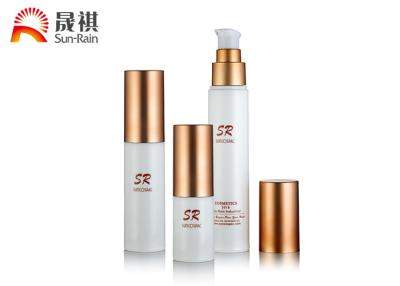 China White Airless Pump Bottle Pressing Rose Gold Cap Liquid Foundation Pump Bottle for sale