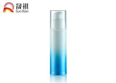 China Plastic Pump Dispenser Bottle Foundation Pump Bottle Round Shape Blue SR2107B for sale
