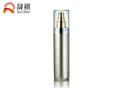 China Custom Gold Cosmetic Lotion Bottle With Dispenser AS / MS Bottle Screw on for sale