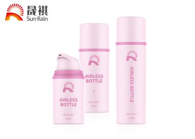 China Custom pink round PP plastic airless lotion bottle 15ml 30ml 50ml for sale